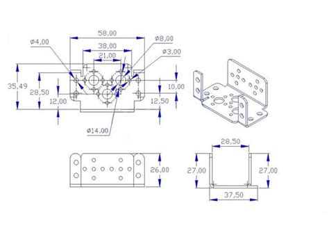 aluminum servo mount bracket black|servo bracket dimension.